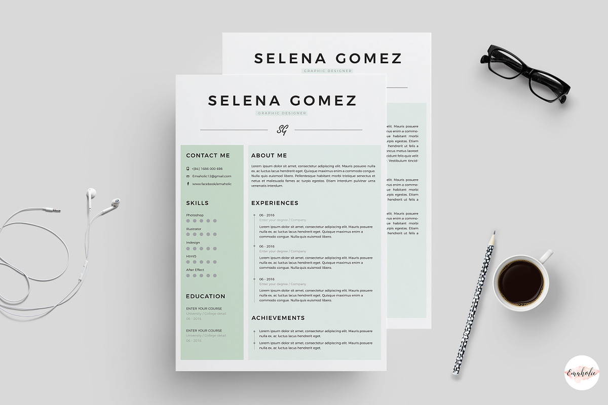 Modern CV - Coverletter Template, a Resume Template by Emaholic Template (Photo 2 of 5)