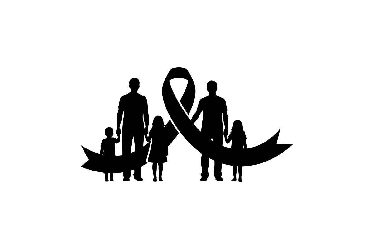 Cancer Awareness Ribbon Silhouette, a Healthcare Illustration by Designer_Momina (Photo 2 of 16)