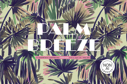 Palm breeze, a Pattern Graphic by emeraldthue