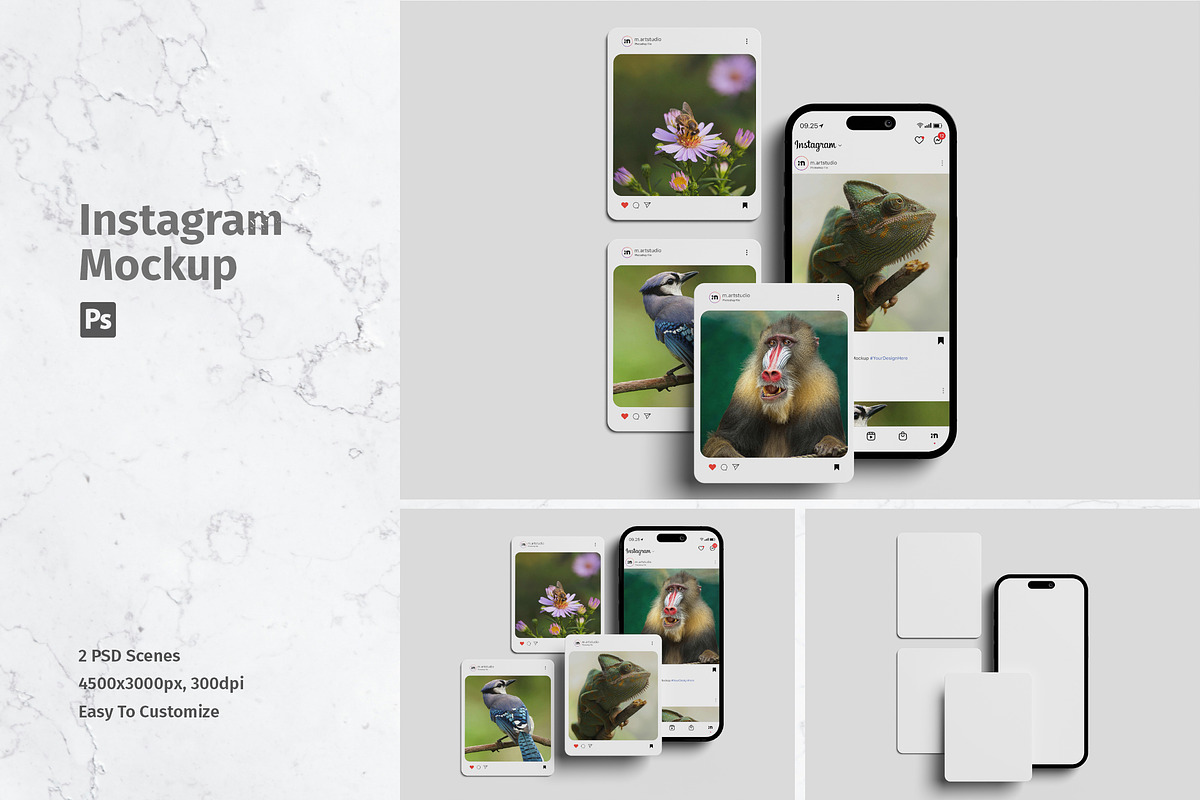 Instagram Carousel Mockup, an Advertising Mockup by MA-KING_ART (Photo 1 of 3)