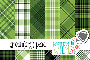 Green Plaid Patterns - Greenery