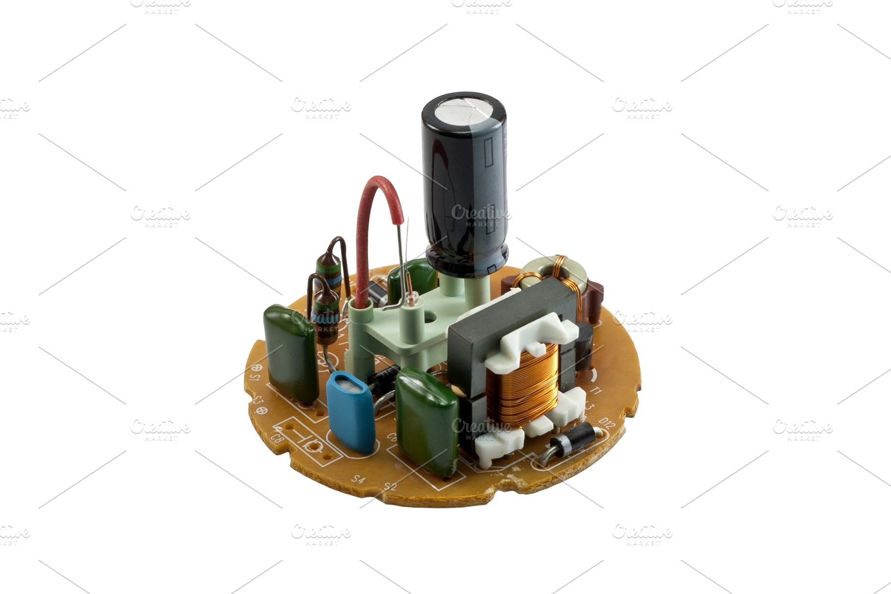Circuit of compact fluorescent lamp, a Technology Photo by Leonid Andronov