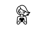 Cute Love Girl Silhouette Bundle, an Illustration by Designs_River (Thumbnail 16 of 53)