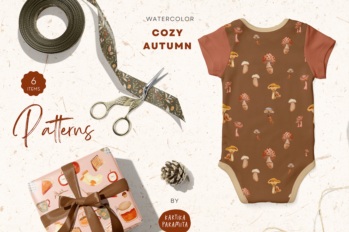 Hand Drawn Autumn Floral and Food, an Animal Illustration by Kartika Prints (Photo 4 of 13)