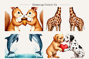 Watercolor Animal Romance Clipart, an Animal Illustration by Artnoy (Thumbnail 3 of 8)
