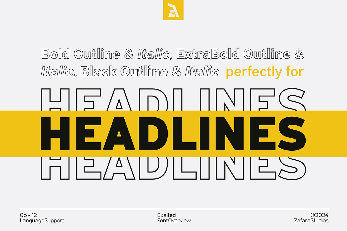 Exalted - Geometric sans serif, a Sans Serif Font by Zafara Studios (Photo 6 of 12)
