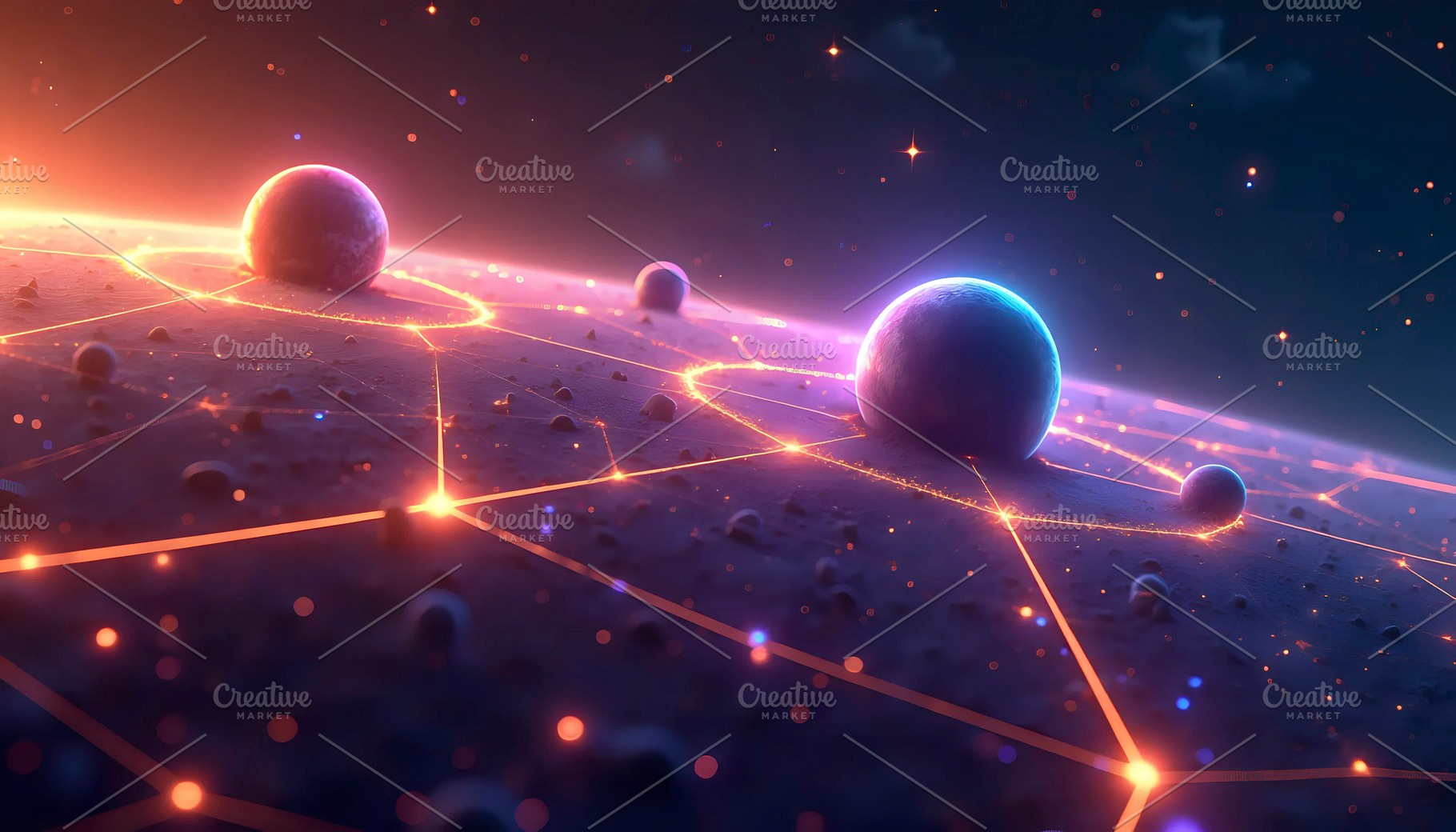 Illustrate a futuristic network of p, a Photo by LOGOCREATIVE