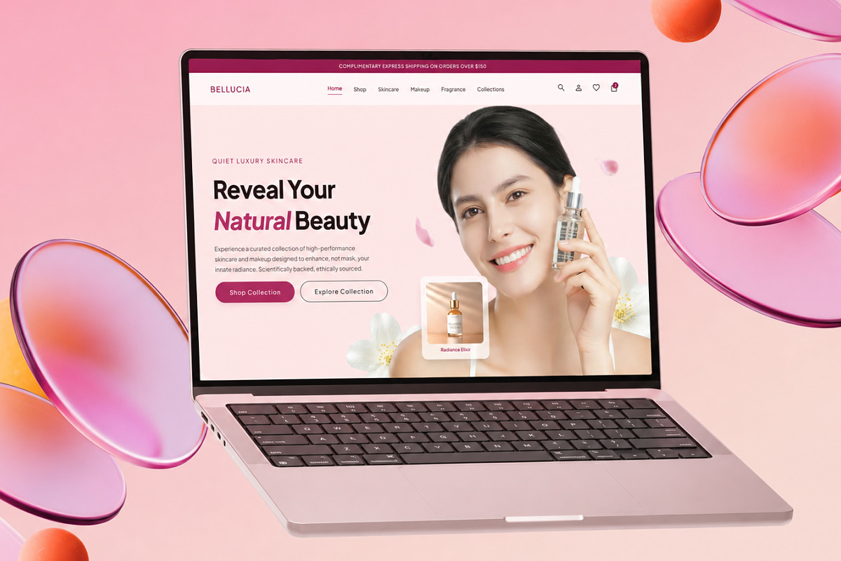 Beauty Ecommerce Website Template, a Landing Page Template by Font Kingdom (Photo 2 of 5)