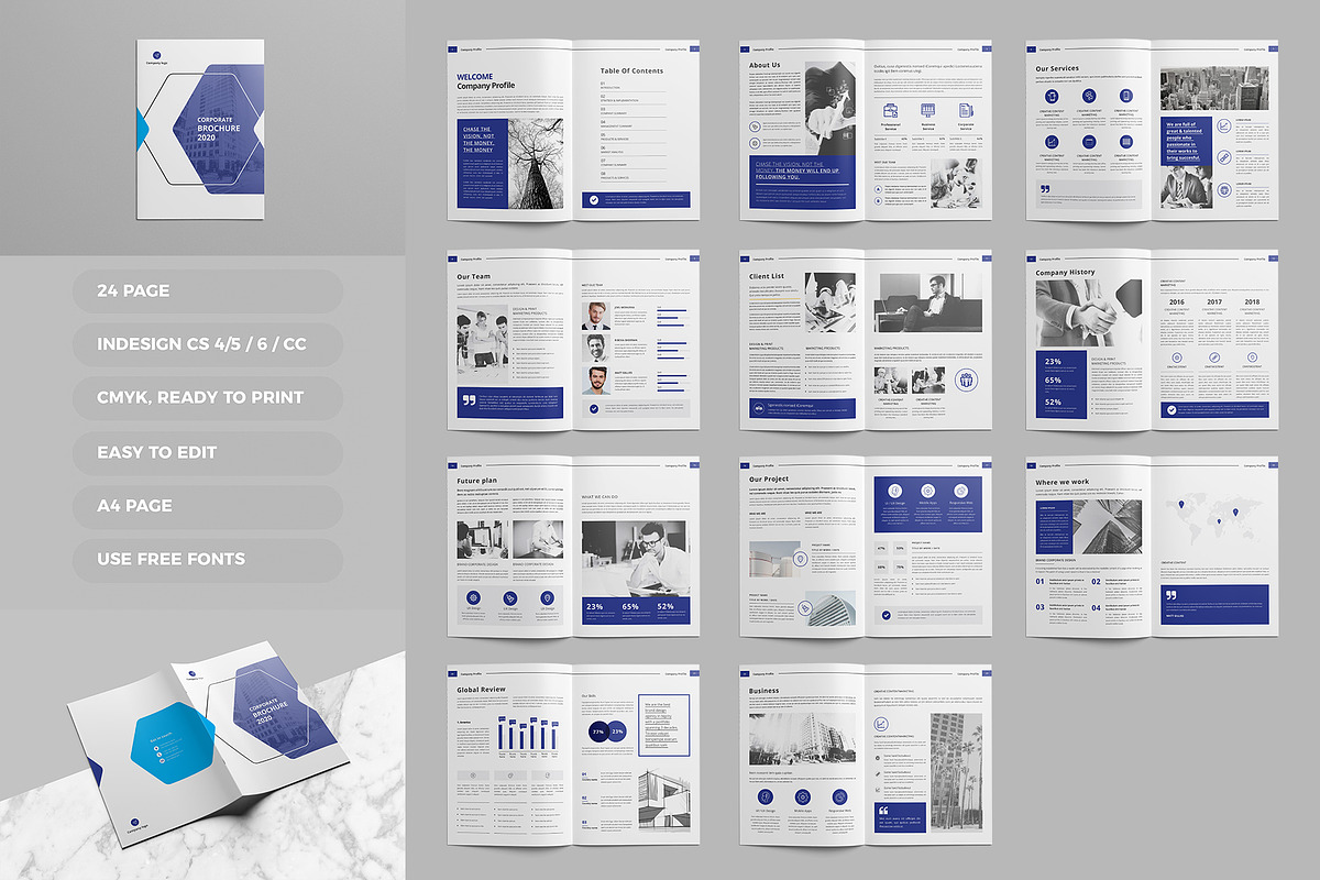 Company profile Template, a Brochure Template by Tanber Hossen (Photo 2 of 14)
