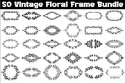 Vintage Floral Frame Vector Bundle, an Illustration by Designs_River (Thumbnail 1 of 51)