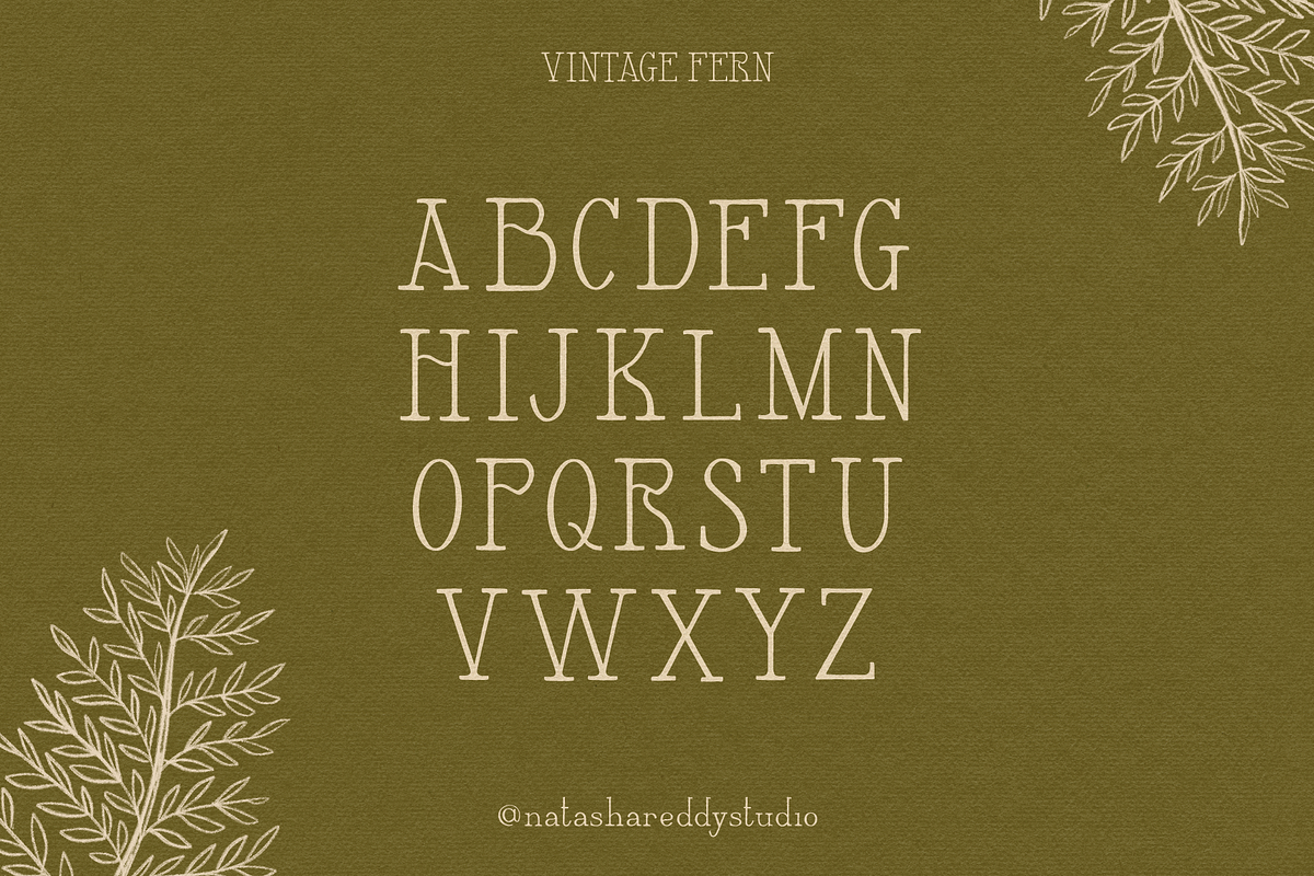 VINTAGE FERN by Natasha Reddy, a Serif Font by Natasha Reddy Studio (Photo 2 of 10)