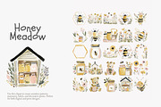 Honey meadow clipart bundle, a Decorative Illustration by Patishop Art (Thumbnail 8 of 11)