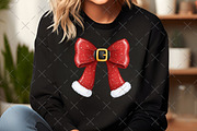 Christmas Coquette Santa Bow PNG, an Illustration by Craft Nest (Thumbnail 5 of 6)