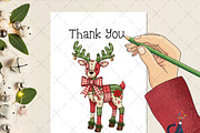 Christmas Patchwork Reindeer PNG, an Illustration by Creative Art (Thumbnail 4 of 6)