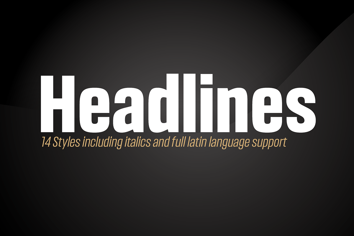 Headlines Font Family, a Sans Serif Font by TypeThis!Studio (Photo 1 of 4)