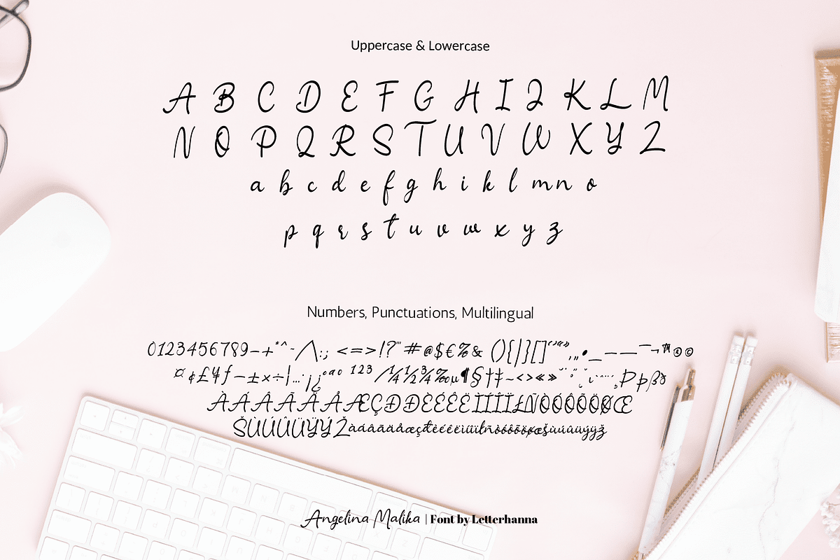 Angelina Malika Font, a Handwritten Font by Letterhanna Studio (Photo 9 of 15)