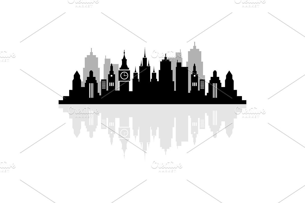 Silhouette skyline illustration, a Branding & Logo Template by quadrazo