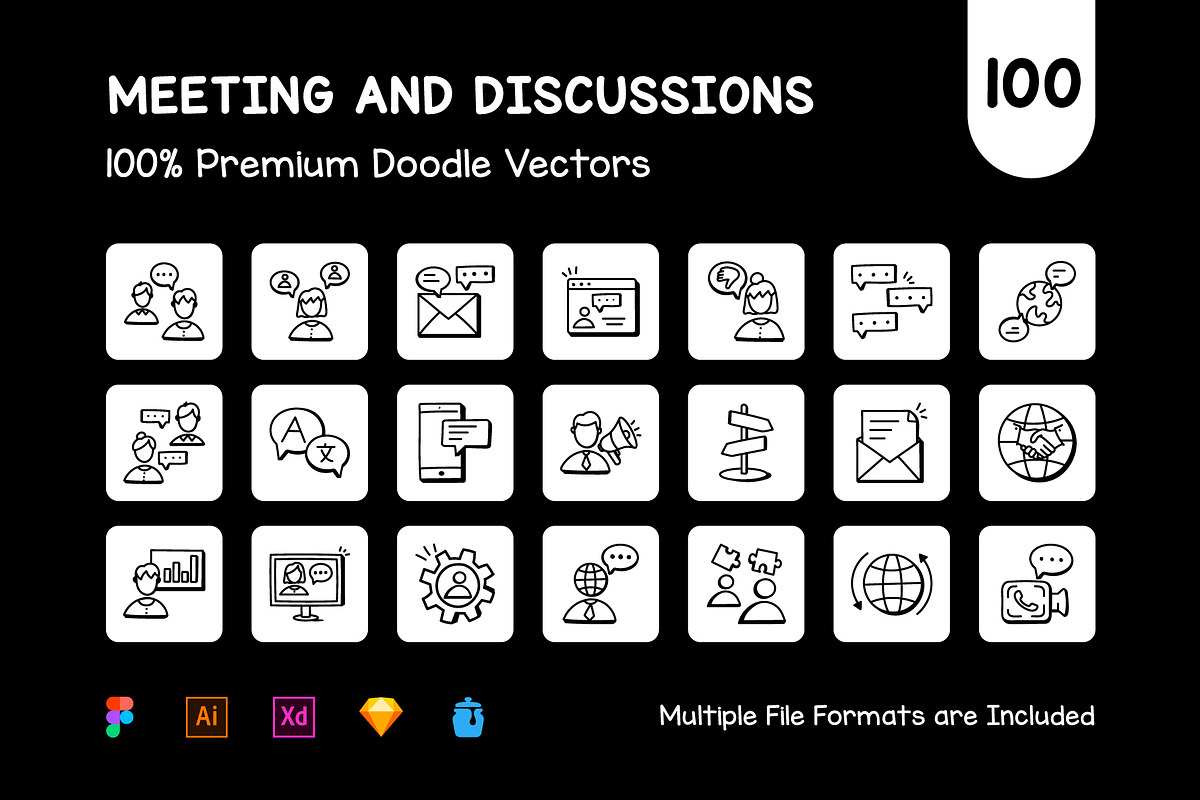 Meeting and Discussion, an Outline Icon by Brickclay (Photo 2 of 8)