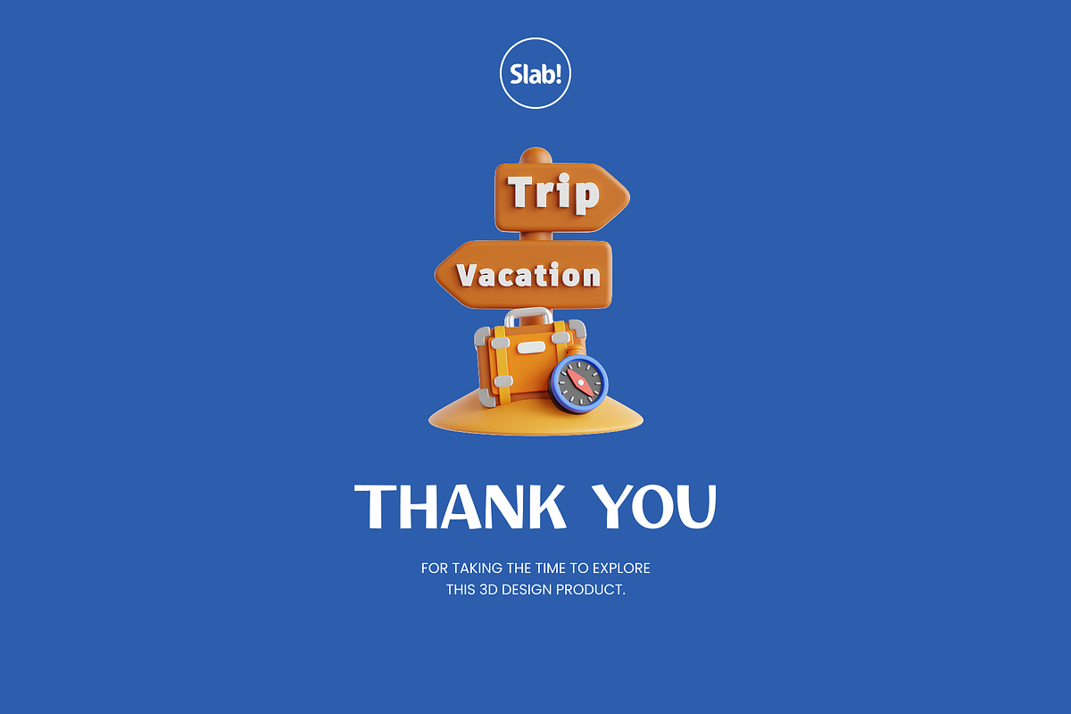 3D Trip & Traveling Icon, an Object 3D Model by SLAB! Design (Photo 4 of 4)