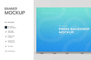 Press Backdrop Banner PSD Mockup, an Advertising Mockup by graphypix (Thumbnail 2 of 4)