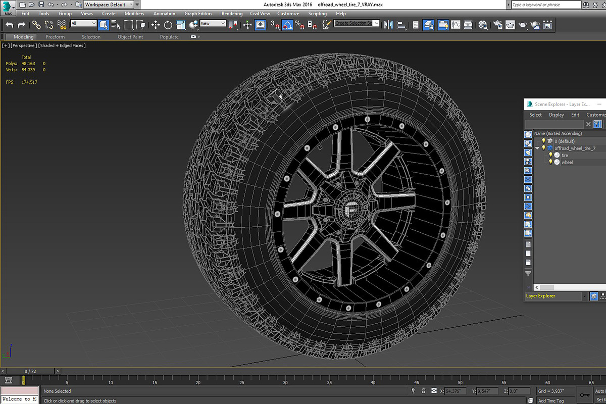 OFF ROAD WHEEL AND TIRE 7, a Cars & Vehicle 3D Model by NNAVAS 3D (Photo 8 of 9)