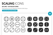 Scaling Icons, a Solid Icon by Vectopus.com | Creative Market