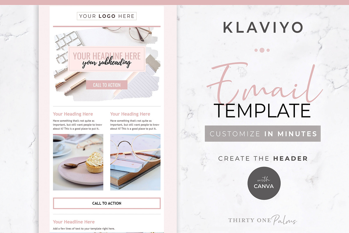 Klaviyo & Canva Template | Blush, an Email Template by Thirty One Palms Studio (Photo 1 of 5)