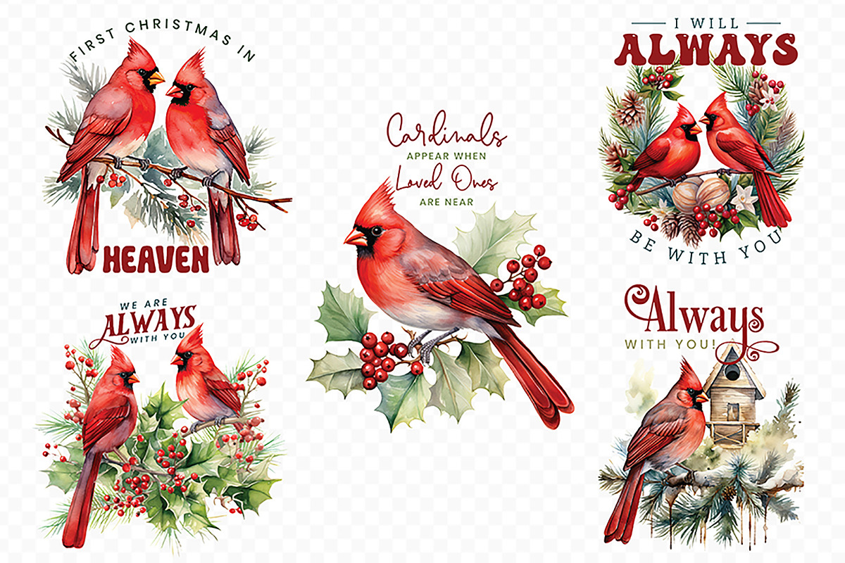 Cardinal Christmas PNG Bundle, a Graphic by CraftlabSVG (Photo 3 of 15)