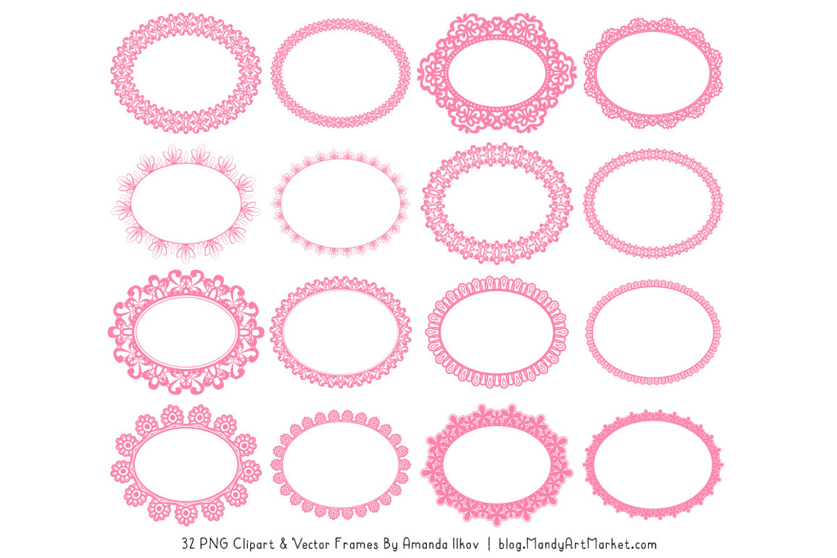 Pink Round Lace Frames, an Illustration by Amanda Ilkov (Photo 4 of 5)