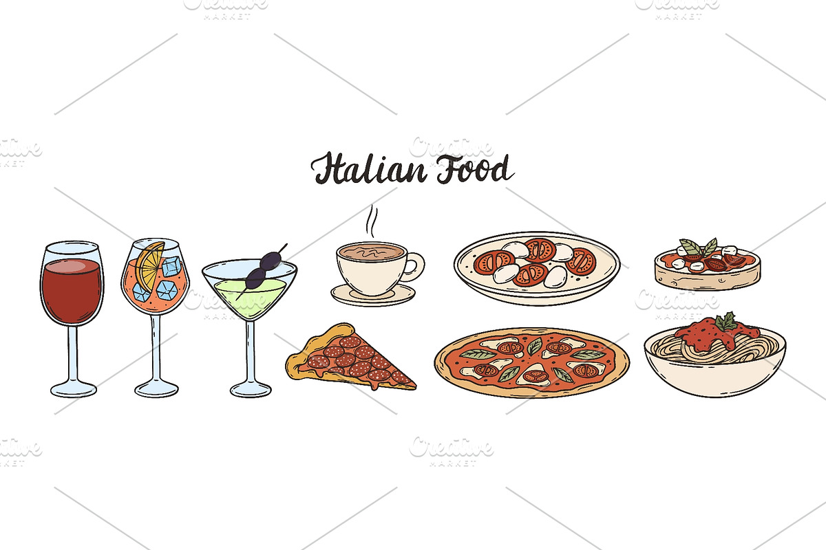 Mediterranean italian style cuisine, a Food Illustration by Valerie Bodnar (Photo 1 of 3)