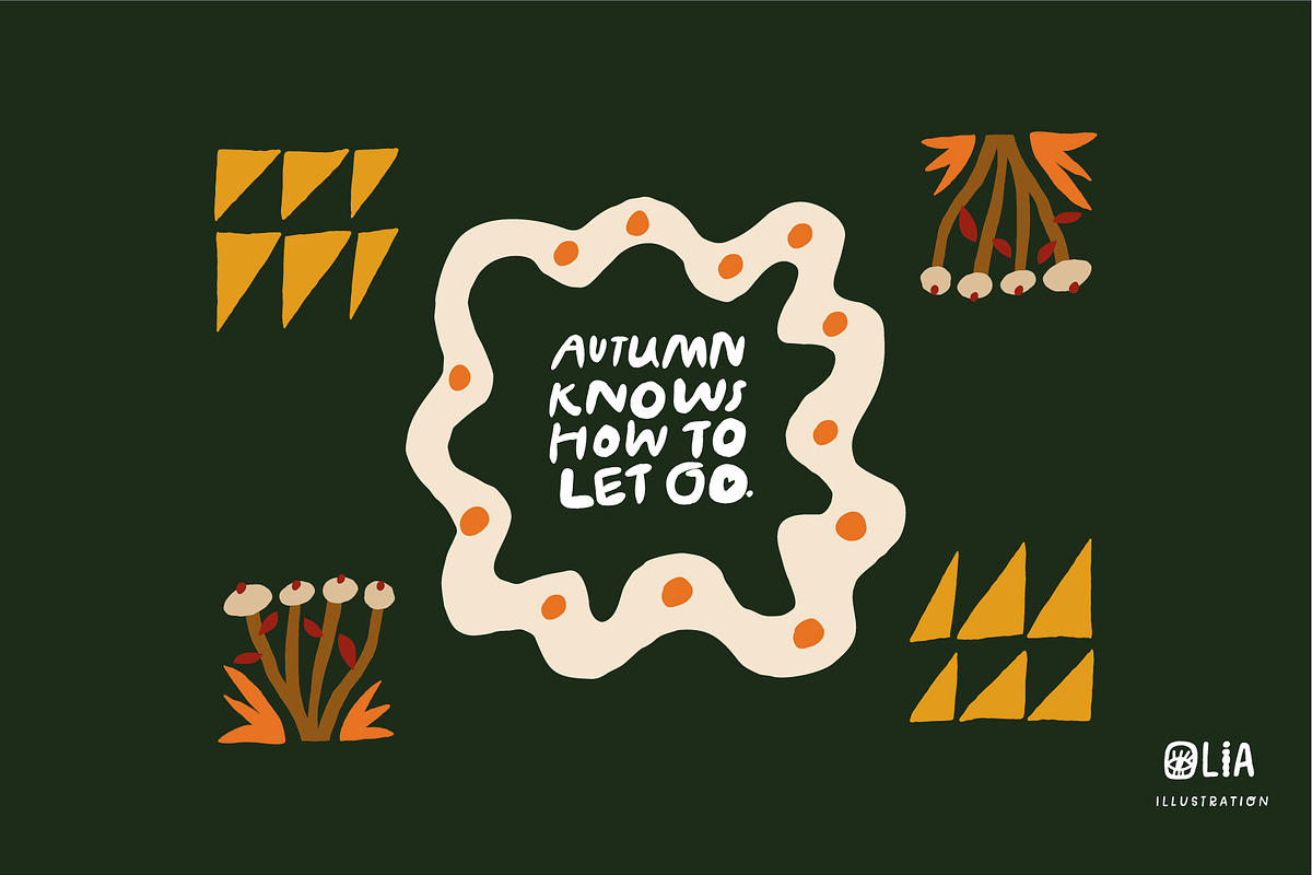 Autumn Blocks Fall Elements Clipart, a Seasonal Illustration by Olia (Photo 17 of 28)