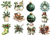 Christmas Winter Watercolor Clipart, an Illustration by Designworld (Thumbnail 4 of 6)