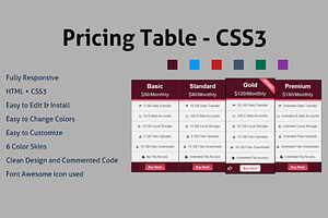 Pricing Table - CSS3