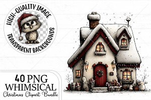Whimsical Christmas Clipart Bundle, a Seasonal Illustration by Canvas Craft