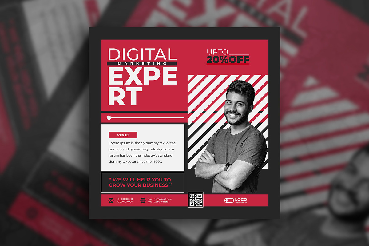 Marketing agency social media post, a Social Media Template by Tanmoy Topu (Photo 8 of 11)