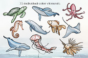 Sea Life. Line art and color, an Animal Illustration by DamriNa art (Thumbnail 7 of 10)