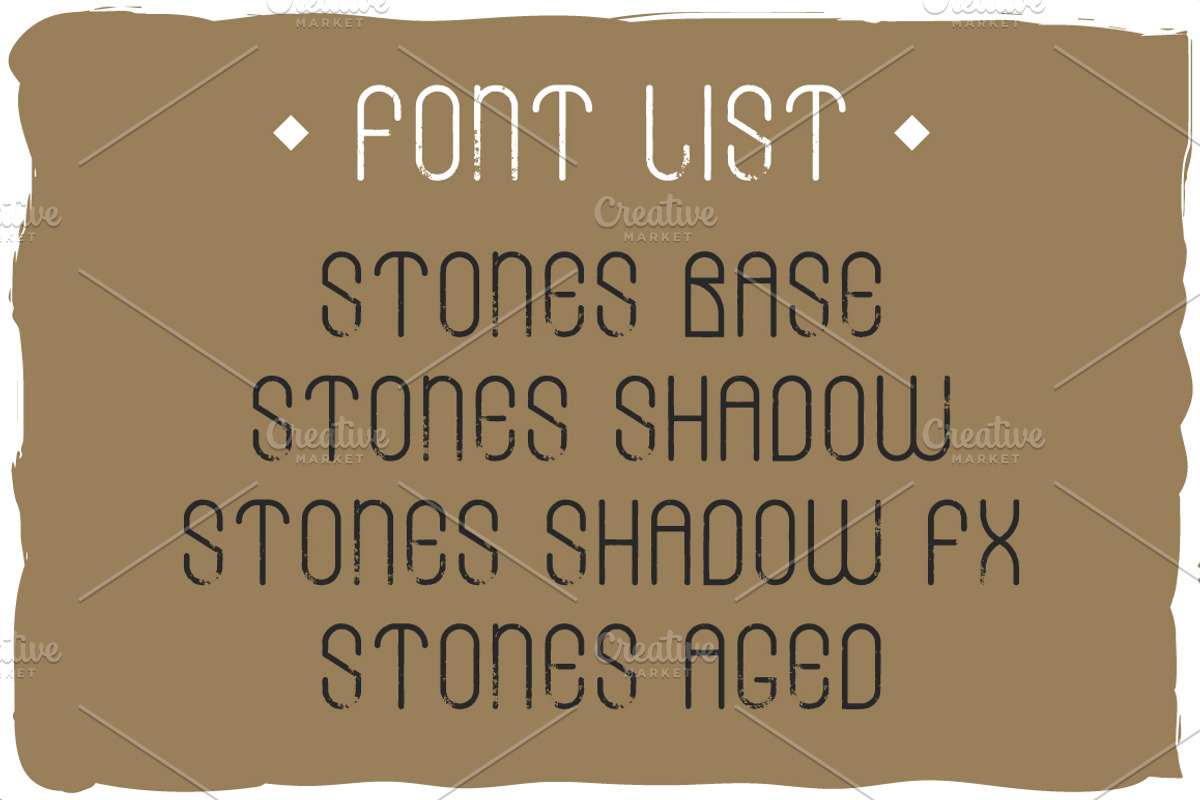 Stones font + bonus label preview 5