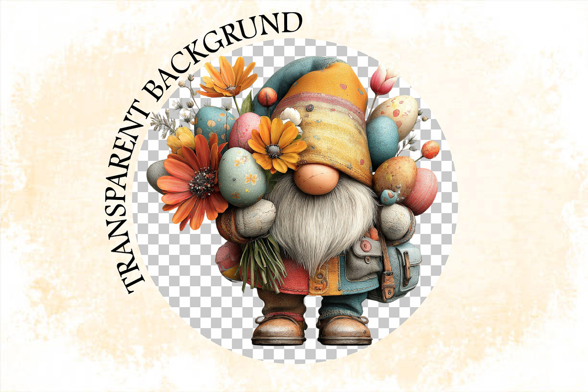 Whimsical Easter Gnome Clipart Bundl, an Illustration by SVGArt (Photo 6 of 7)