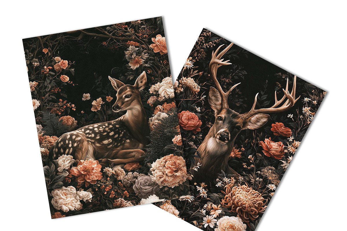 Dark Fantasy Deer Journal Paper, a Background Graphic by BusyDaydesign (Photo 5 of 7)