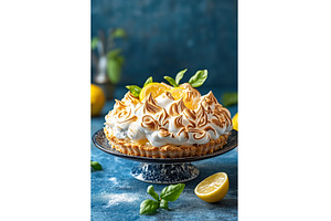 Lemon Meringue Tart Presented on, a Food & Drink Photo by Lermont51