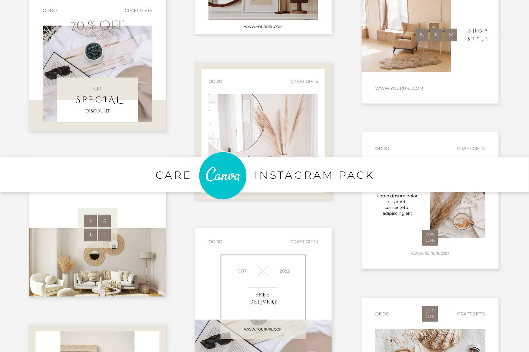 Care CANVA Instagram Pack | Social Media Templates ~ Creative Market