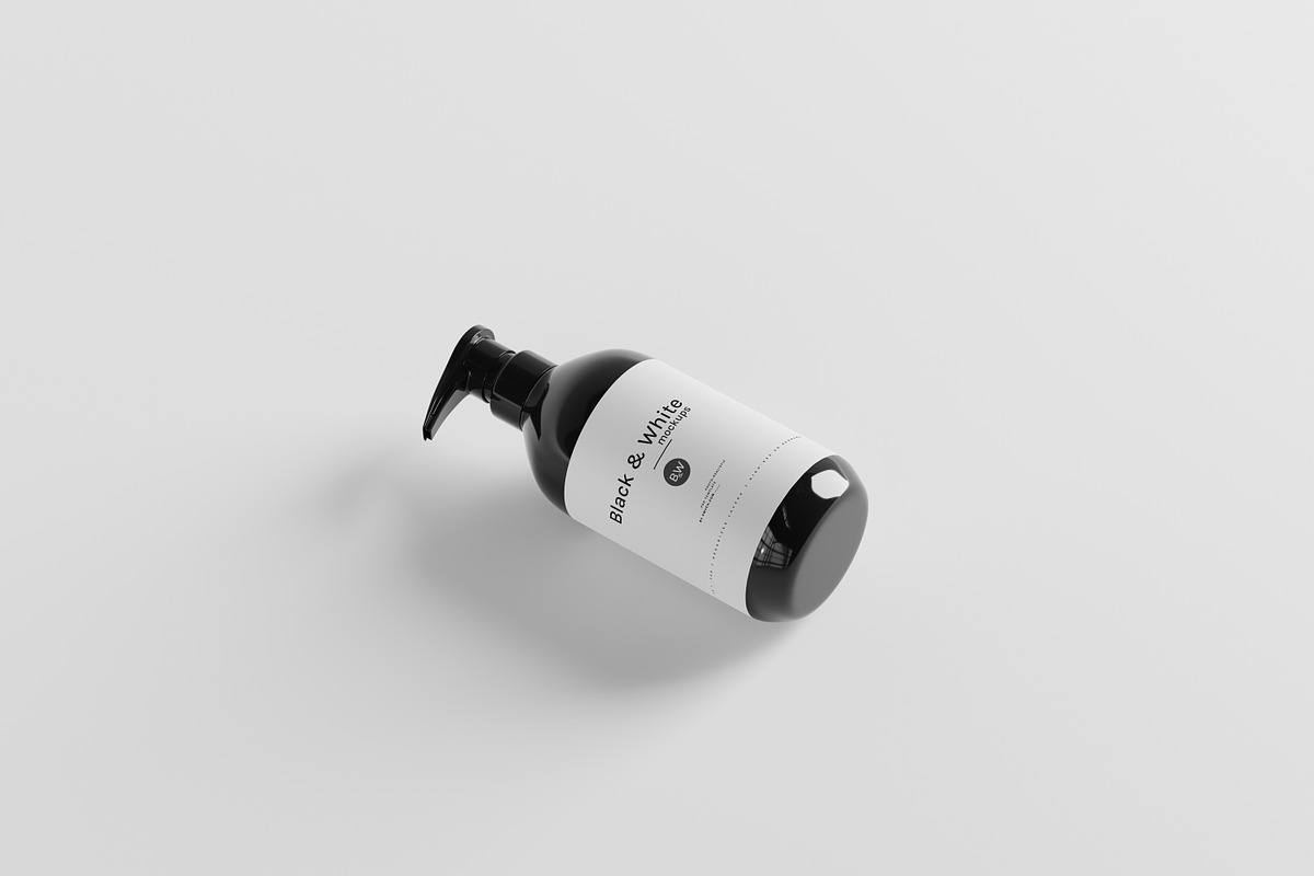 Black & White Mockups - Pump Bottles, a Packaging Mockup by pmvch (Photo 48 of 160)