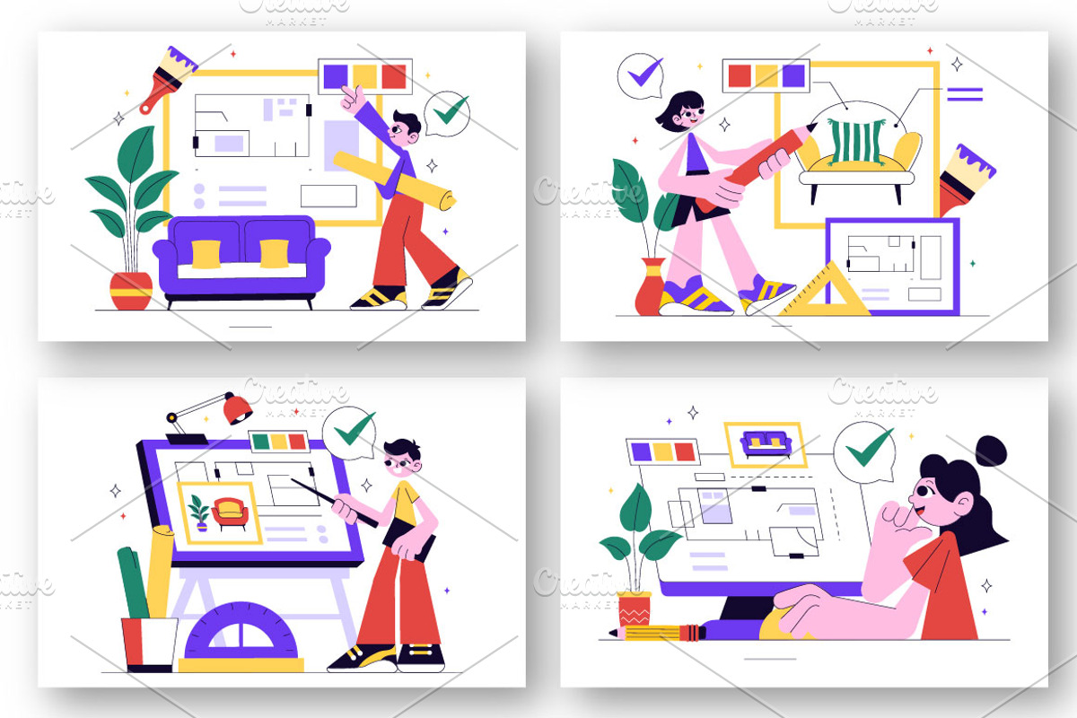 10 Interior Designer Illustration, an Object Illustration by denayunebgt (Photo 3 of 4)