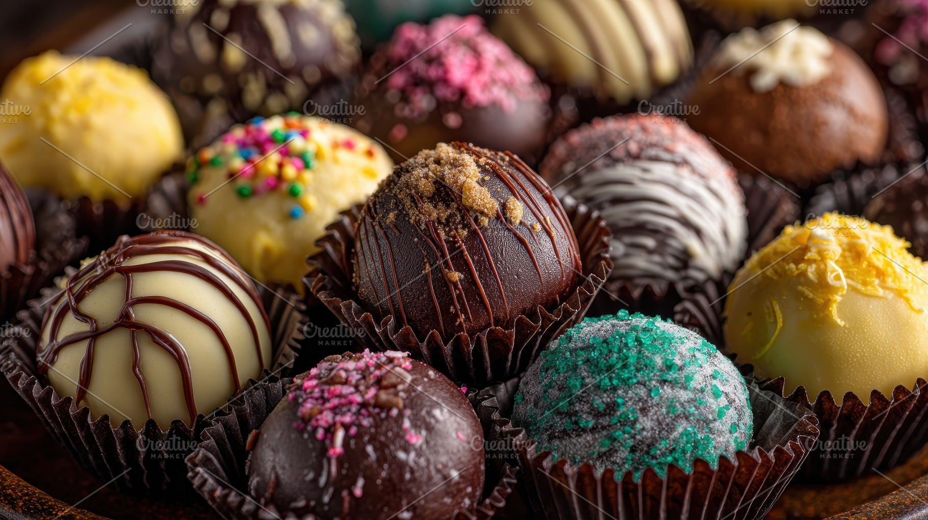 Assorted Gourmet Chocolate Truffles, a Photo by Pixeness Studio