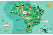 Map of Brazil with landmarks, an Education Illustration by Good Studio (Thumbnail 1 of 3)