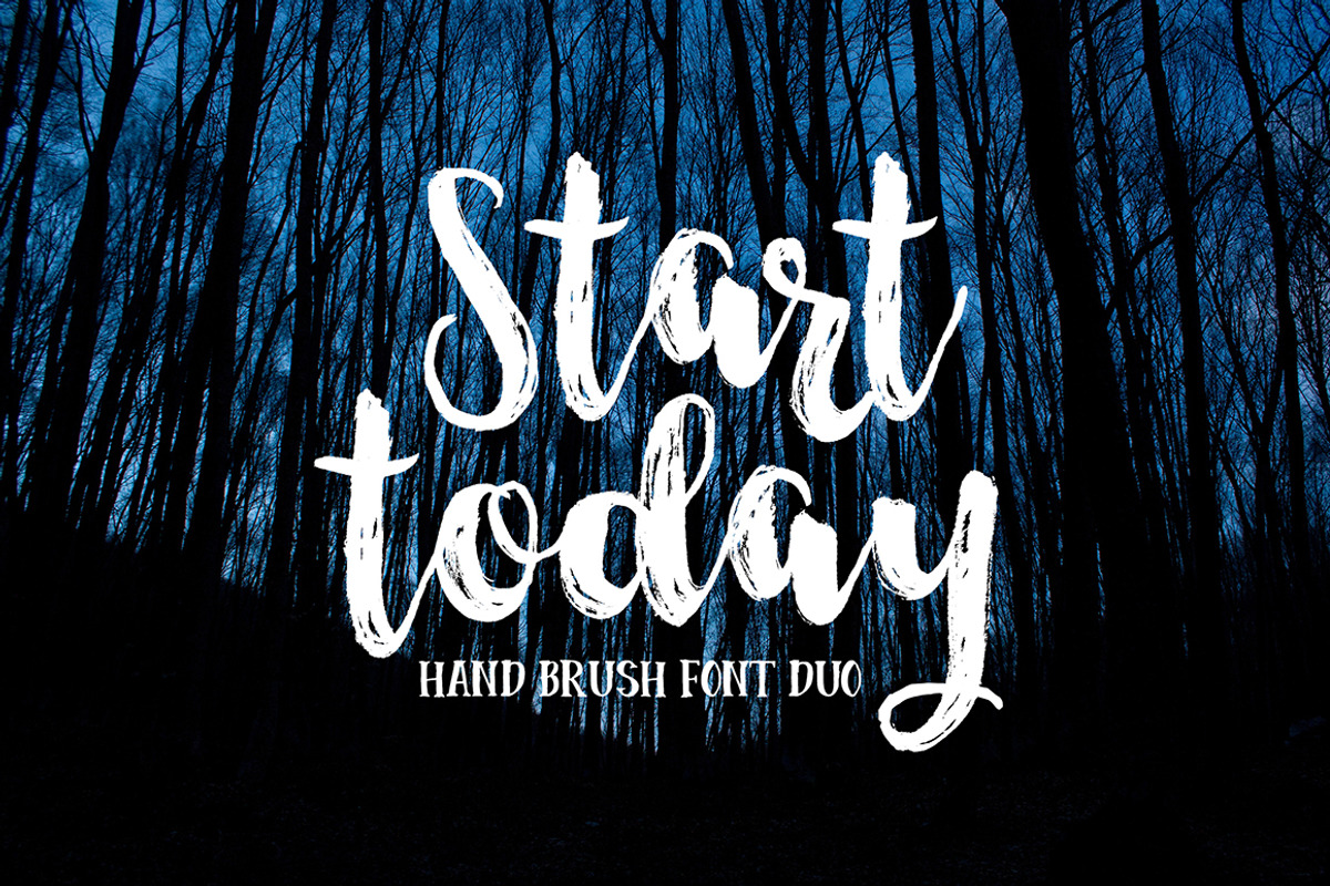 Start Today - Brush Font Duo preview 2
