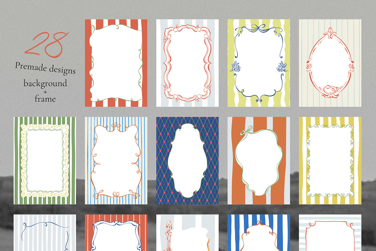 Whimsical Frames Hand Drawn Line Art, a Decorative Illustration by Berentine.art (Photo 10 of 14)
