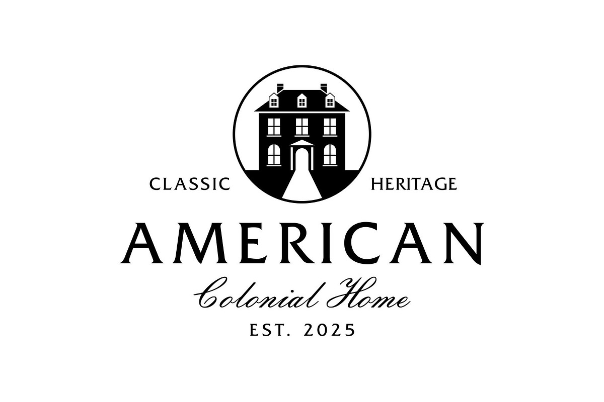 Vintage American Colonial House Logo