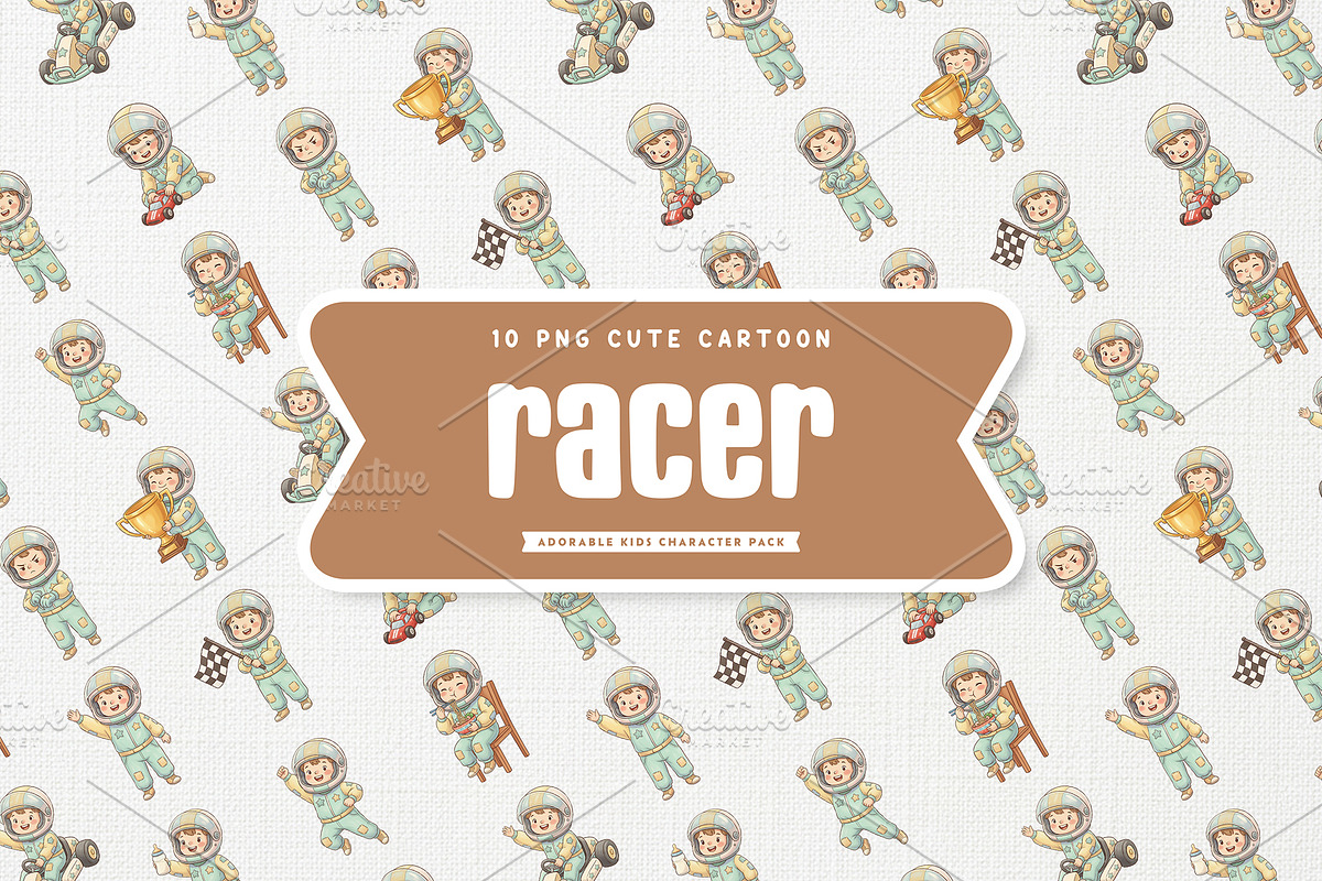 Charming Racer Cute Kids Cartoon, a Sport Illustration by Gohsantosa (Photo 2 of 4)
