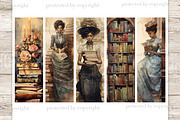 Victorian Library Bookmarks Bundle, a Person Illustration by GlamArtZhanna (Thumbnail 1 of 3)
